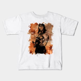 Conan The Barbarian Thulsa Doom - Brown Watercolor Splash Kids T-Shirt